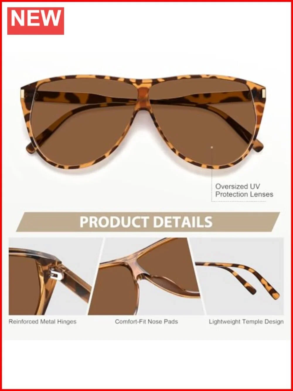 Retro Aviator Sunglasses UV Protection Lightweight Plastic Polarized